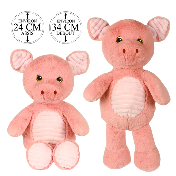 peluche cochon 24 cm de la marque AMIFOU. Réf. PDC211-24.