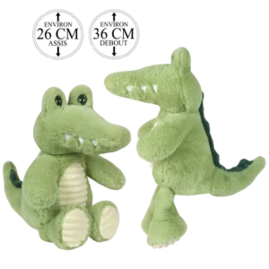 peluche crocodile 26 cm de la marque AMIFOU. Réf. PDC213-24.