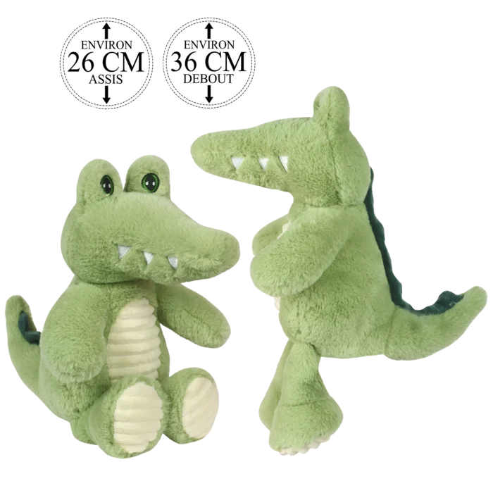 peluche crocodile 26 cm de la marque AMIFOU. Réf. PDC213-24.