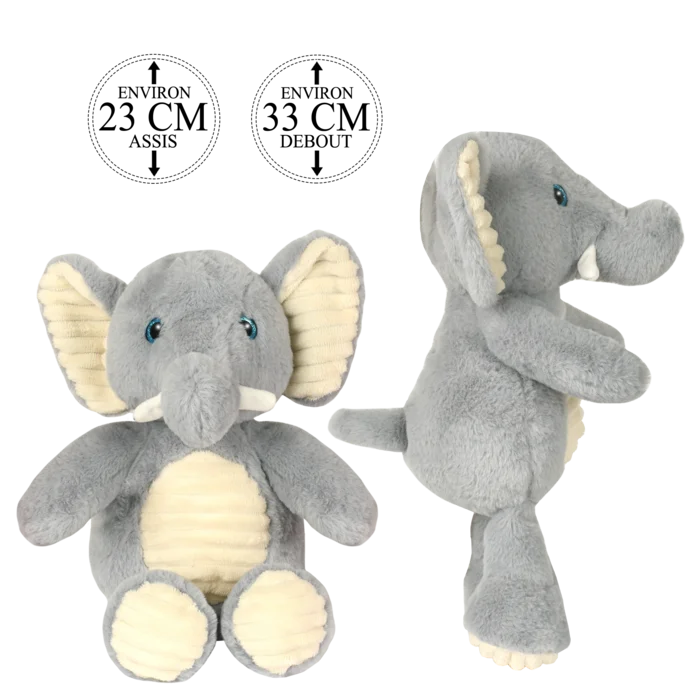 peluche éléphant 23 cm de la marque AMIFOU. Réf. PDC209-23.