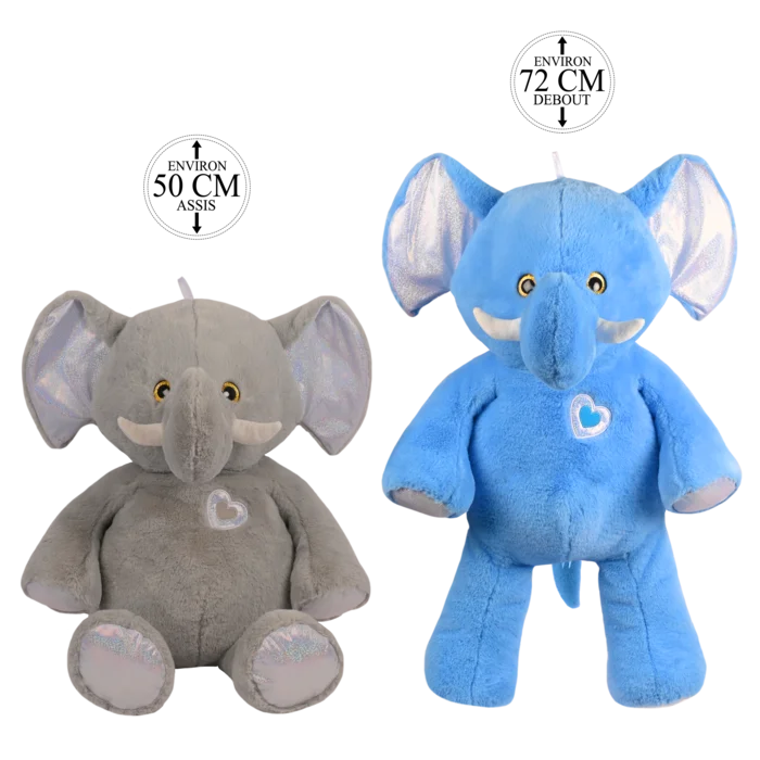 peluche éléphant amifou 50 cm assis de la marque AMIFOU. Réf. PDT224-50.