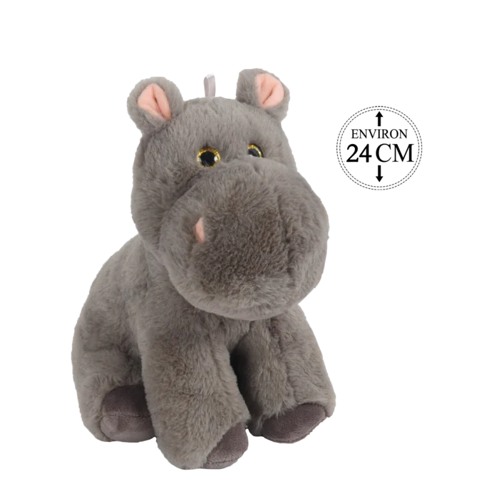 peluche hippopotame assis 24 cm de la marque BOZAMI. Réf. PDT201-24.
