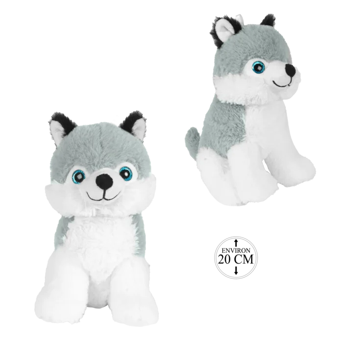 peluche husky 20 cm de la marque BOZAMI. Réf. PDQ420-20.