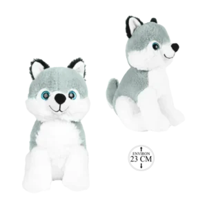 peluche husky 23 cm de la marque BOZAMI. Réf. PDQ420-23.
