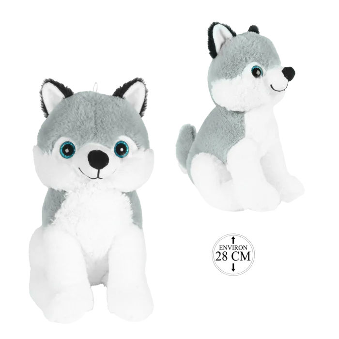 peluche husky 28 cm de la marque BOZAMI. Réf. PDQ420-28.