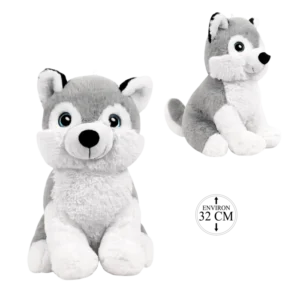 peluche husky 32 cm de la marque BOZAMI. Réf. PDT534-32.