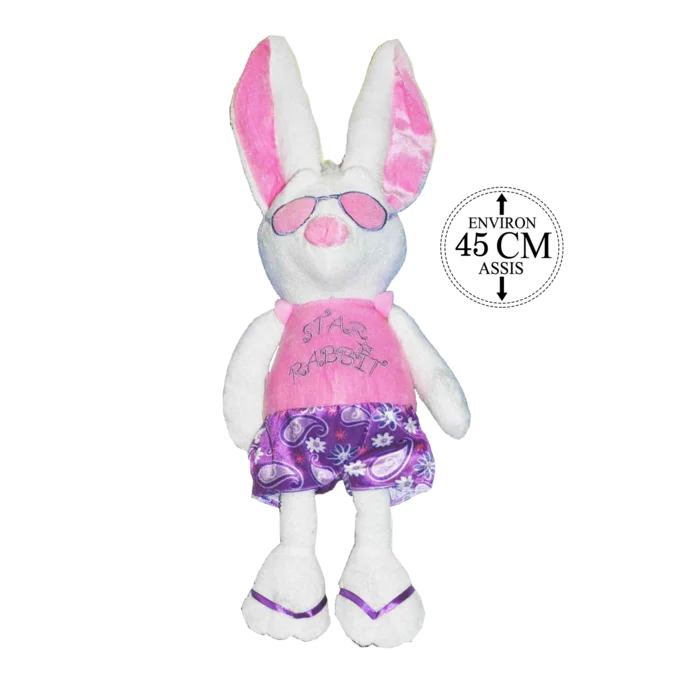 peluche lapin 45 cm de la marque SANDY. Réf. PUT177.