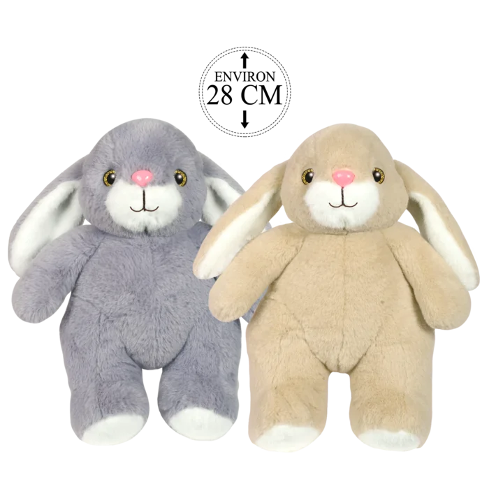 peluche lapin debout 28 cm de la marque BOZAMI. Réf. PDC218-28.