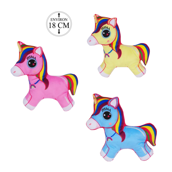 peluche licorne 18 cm de la marque SANDY. Réf. PDD501-18.