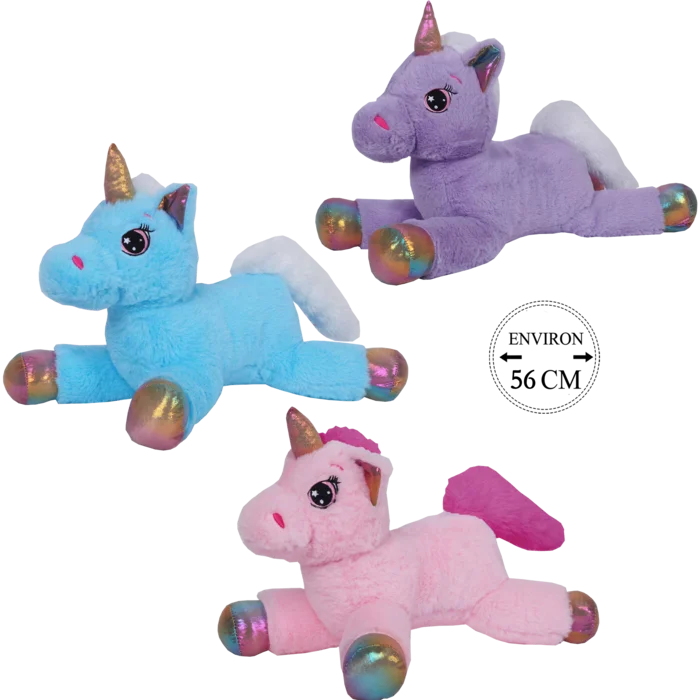 peluche licorne 56 cm de la marque SANDY. Réf. PDD500-56.