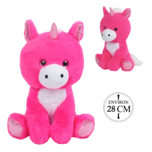 peluche licorne assise 28 cm de la marque SANDY. Réf. PDT404-28.