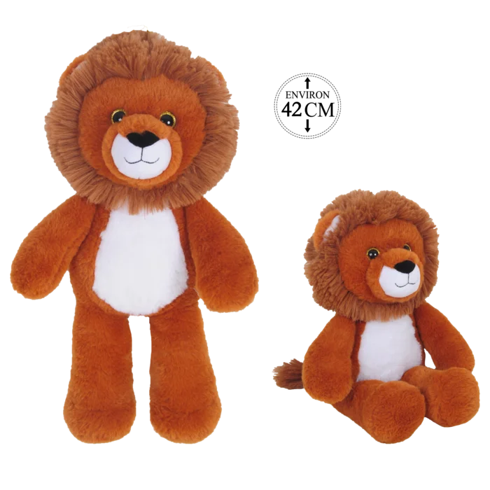 peluche lion 42 cm de la marque SANDY. Réf. PDD307-42.