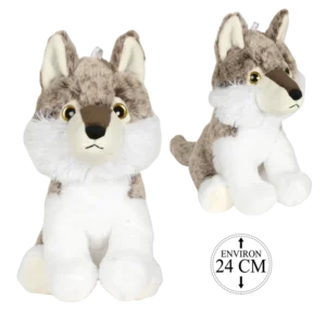 peluche loup 24 cm de la marque BOZAMI. Réf. PDC103-24.