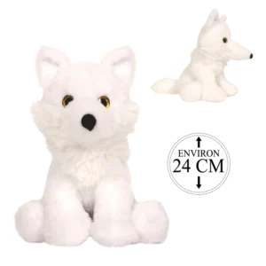 peluche loup blanc 24 cm de la marque BOZAMI. Réf. PDD317-24.