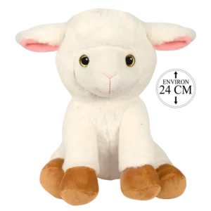 peluche mouton assis 24 cm de la marque BOZAMI. Réf. PDC125-24.