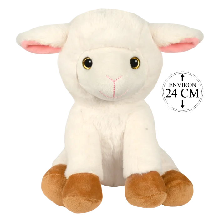 peluche mouton assis 24 cm de la marque BOZAMI. Réf. PDC125-24.