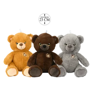 peluche ours 23 cm 3 ass de la marque BOZAMI. Réf. PDQ320-23.