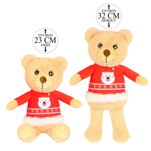 peluche ours de Noël de la marque SANDY. Réf. PDQ433.