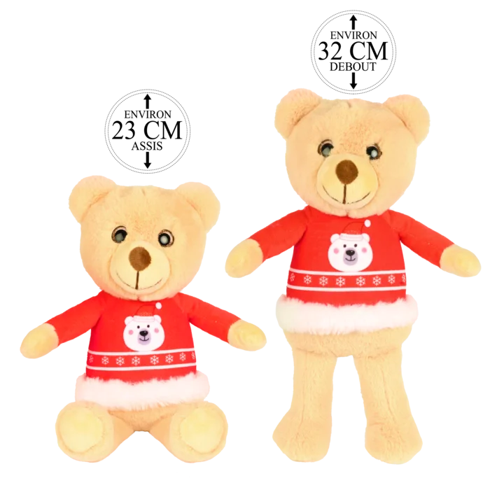 peluche ours de Noël de la marque SANDY. Réf. PDQ433.