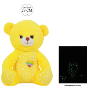 peluche ours phosphorescent 29 cm de la marque SANDY. Réf. PDT529-29.