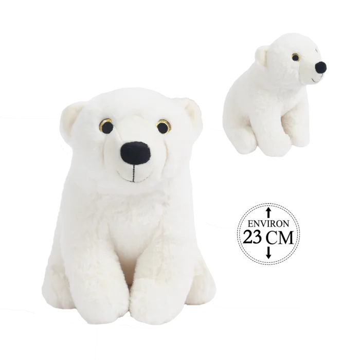peluche ours polaire 23 cm de la marque BOZAMI. Réf. PDD316-23.