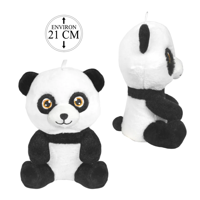 peluche panda assis 21 cm de la marque BOZAMI. Réf. PDC404-21.
