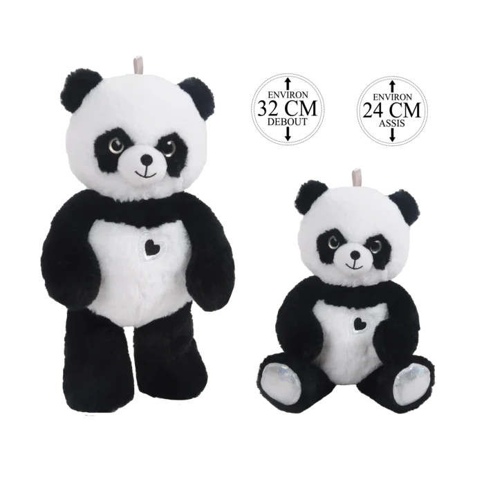 peluche panda assis 24 cm de la marque AMIFOU. Réf. PDT220-24.