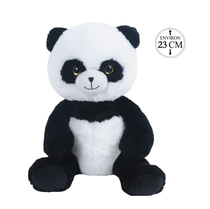 peluche panda assis 23 cm de la marque BOZAMI. Réf. PDD304-23.