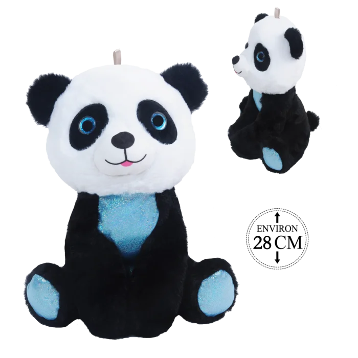 peluche panda assis 28 cm de la marque SANDY. Réf. PDT401-28.