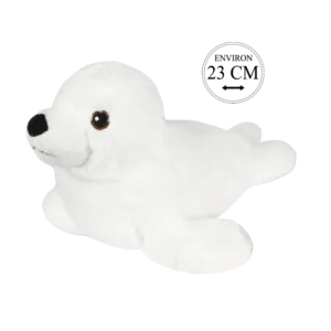 peluche phoque blanc 23 cm de la marque BOZAMI. Réf. PDC411-23.