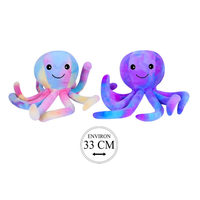 peluche pieuvre 33 cm de la marque SANDY. Réf. PDC505-33.
