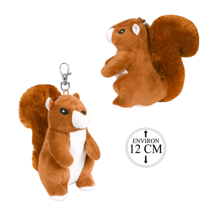 peluche porte clés écureuil 12 cm de la marque BOZAMI. Réf. PDC306KC.