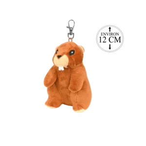 peluche porte clés marmotte 12 cm de la marque BOZAMI. Réf. PDC307KC.