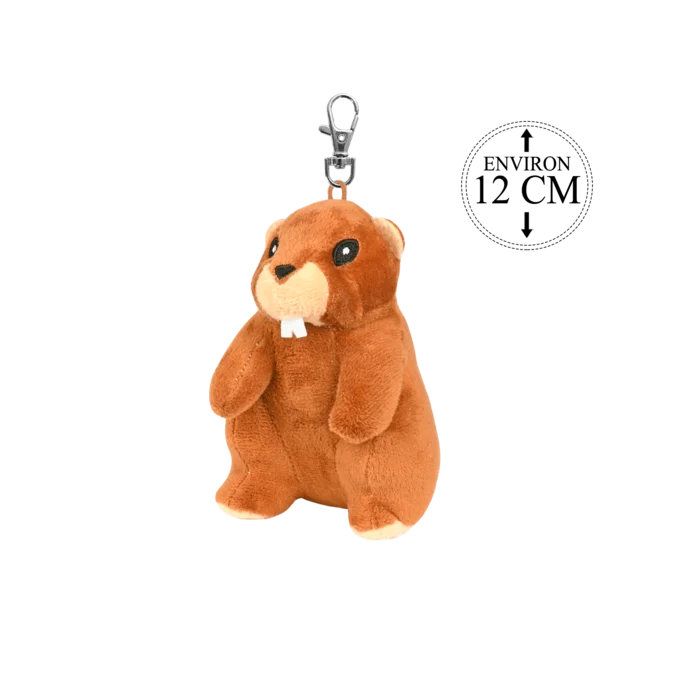 peluche porte clés marmotte 12 cm de la marque BOZAMI. Réf. PDC307KC.