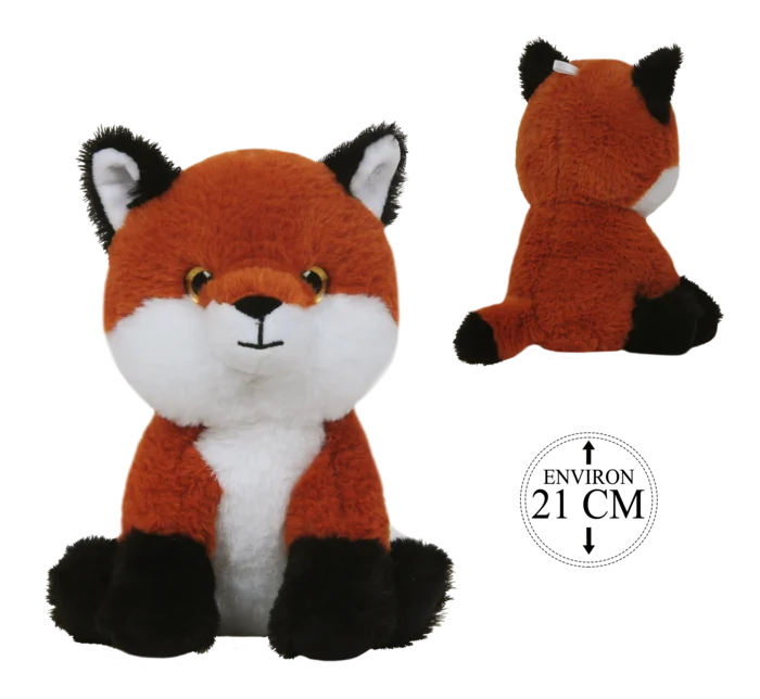 peluche renard assis 21 cm de la marque BOZAMI. Réf. PDT317-21.