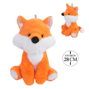 peluche renard assis 28 cm de la marque SANDY. Réf. PDT403-28.
