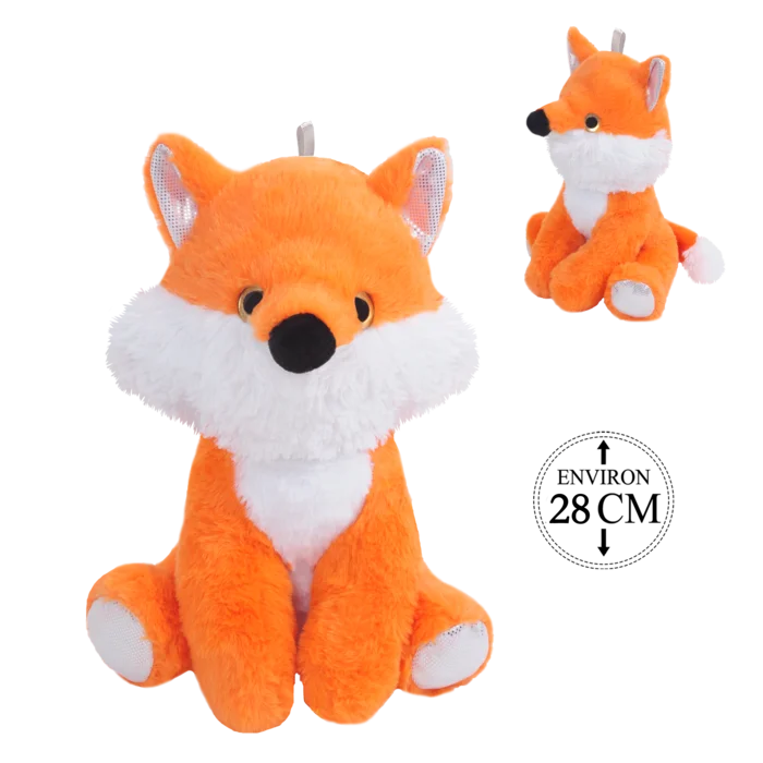 peluche renard assis 28 cm de la marque SANDY. Réf. PDT403-28.