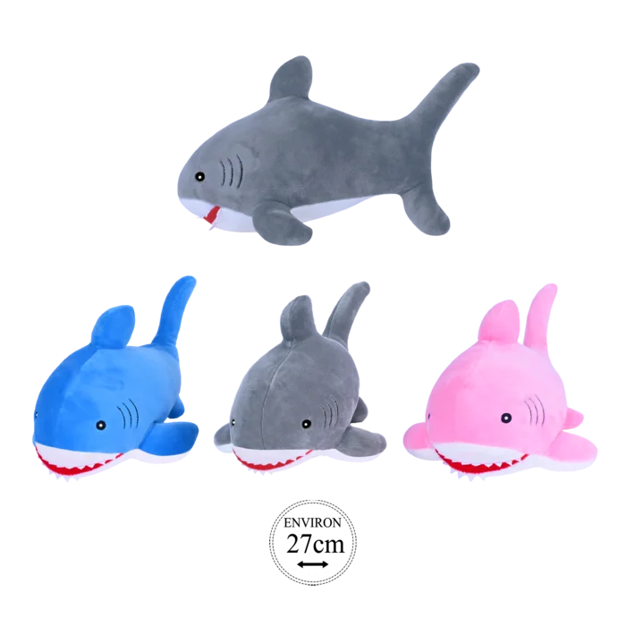 peluche requin 27 cm 3ass de la marque SANDY. Réf. PDC504-27.