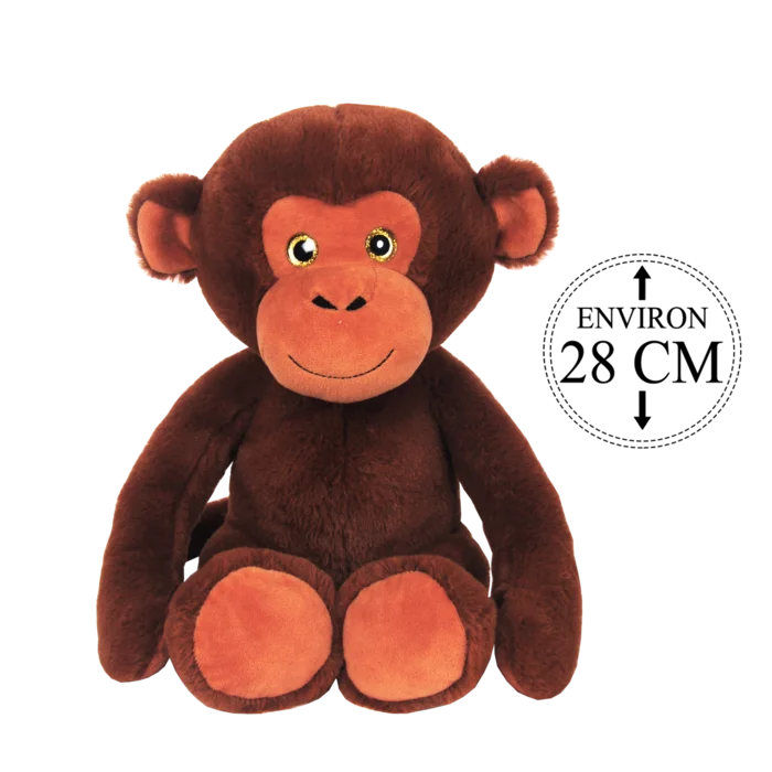 peluche singe 28 cm de la marque BOZAMI. Réf. PDD303-28.