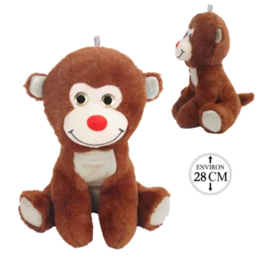 peluche singe assis 28 cm de la marque SANDY. Réf. PDT402-28.