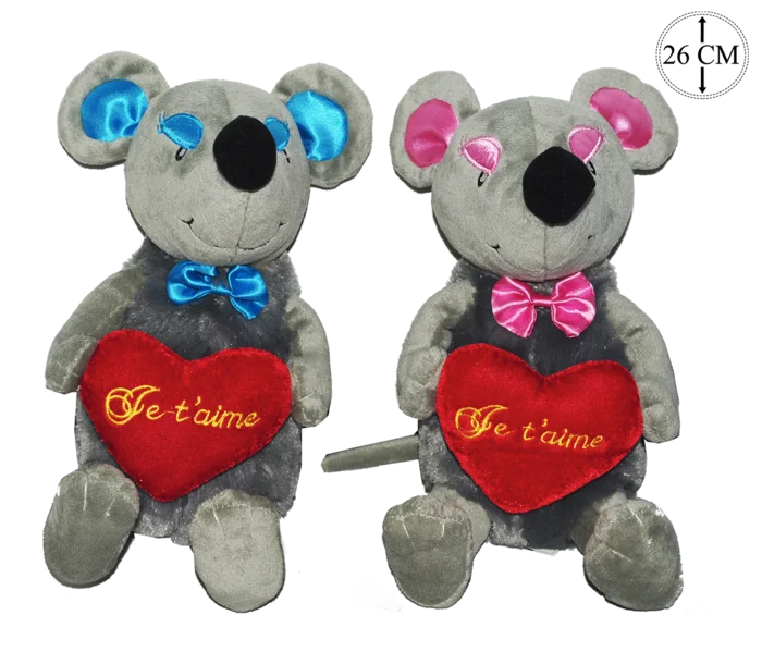 peluche souris 26 cm de la marque SANDY. Réf. PUQ123.