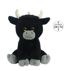 peluche taureau assis 24 cm de la marque BOZAMI. Réf. PDT209-24.