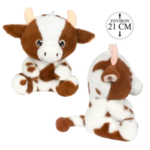 peluche vache 21 cm de la marque BOZAMI. Réf. PDC422-21.