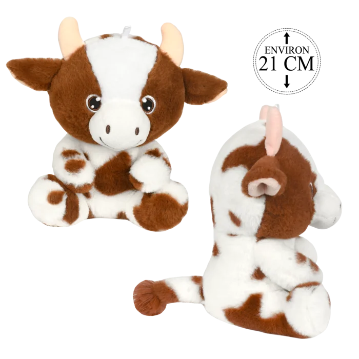 peluche vache 21 cm de la marque BOZAMI. Réf. PDC422-21.