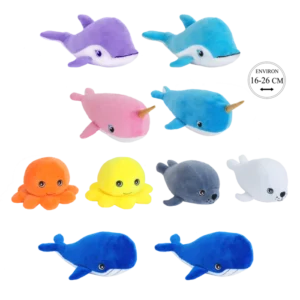 peluches animaux de la mer de la marque SANDY. Réf. PDT331.