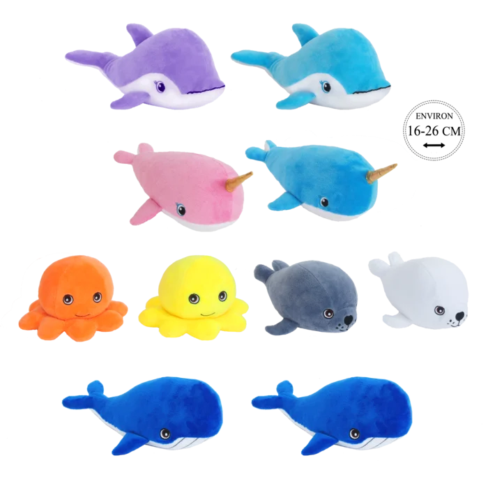 peluches animaux de la mer de la marque SANDY. Réf. PDT331.
