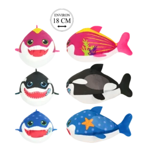 peluches animaux marins 18 cm de la marque SANDY. Réf. PDC412-18.