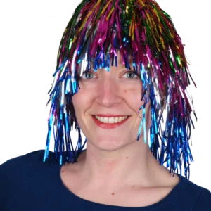 perruque filaments multicolores de la marque SANDY. Réf. FOZ376.