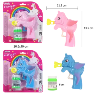 pistolet à bulles licorne de la marque SANDY. Réf. TDT152.