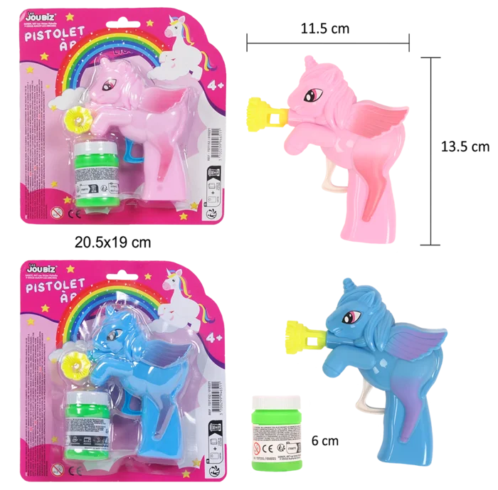 pistolet à bulles licorne de la marque SANDY. Réf. TDT152.